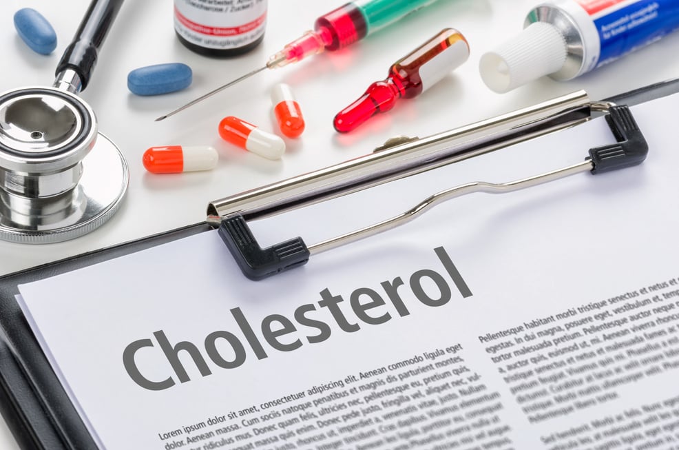 Cholesterol written on a clipboard